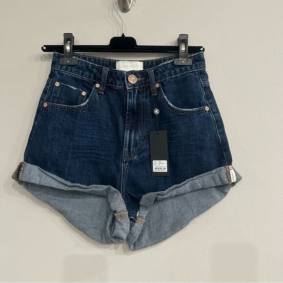 ONE TEASPOON Bandits High Waisted Jean Denim Shorts - Picture 5 of 7
